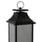 19" Black LED Mirrored Lantern with Warm White Flickering Lights